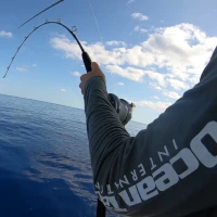Close-up of Ocean Tackle angler and rod